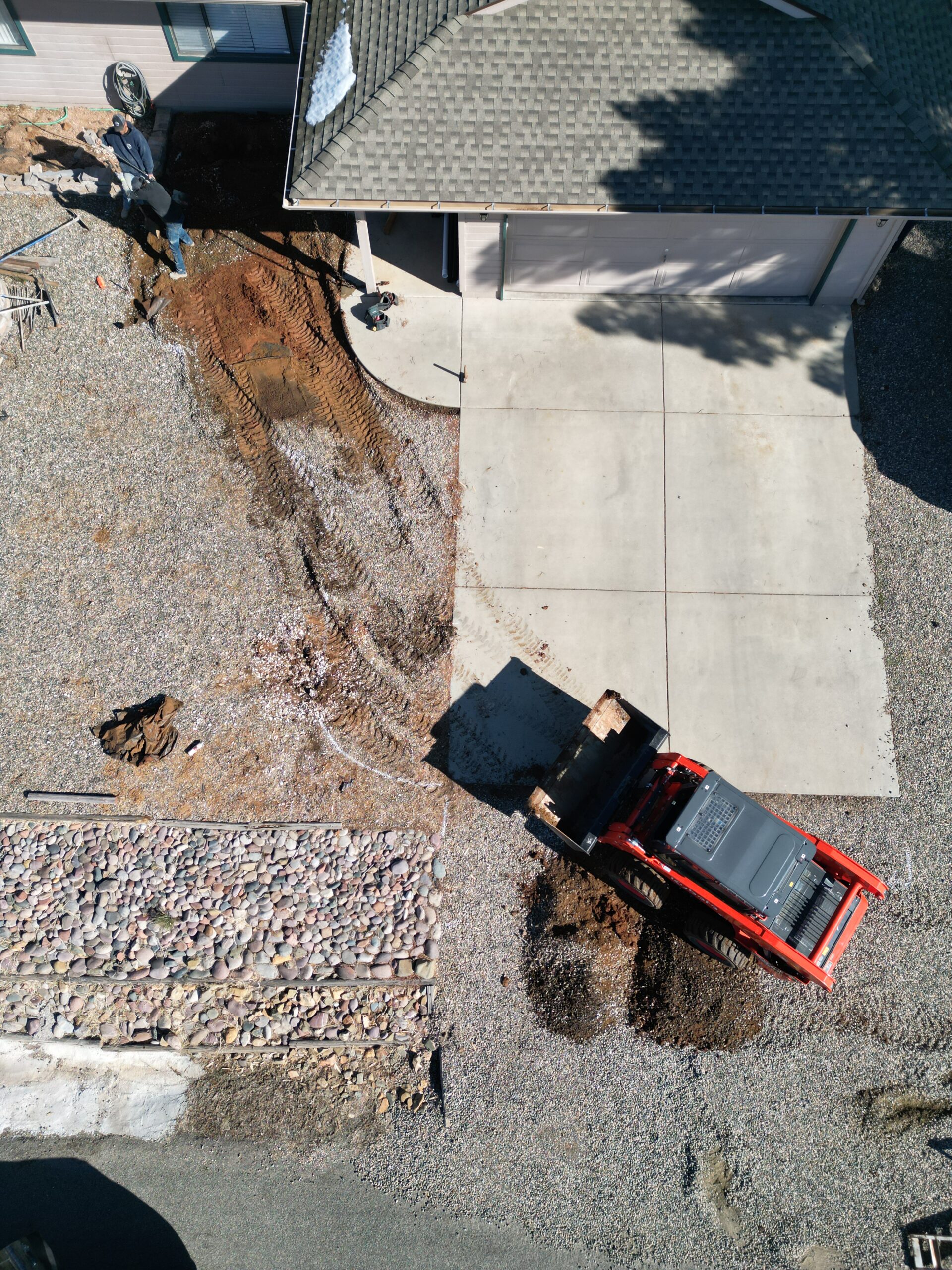 Aerial view concrete project Prescott AZ