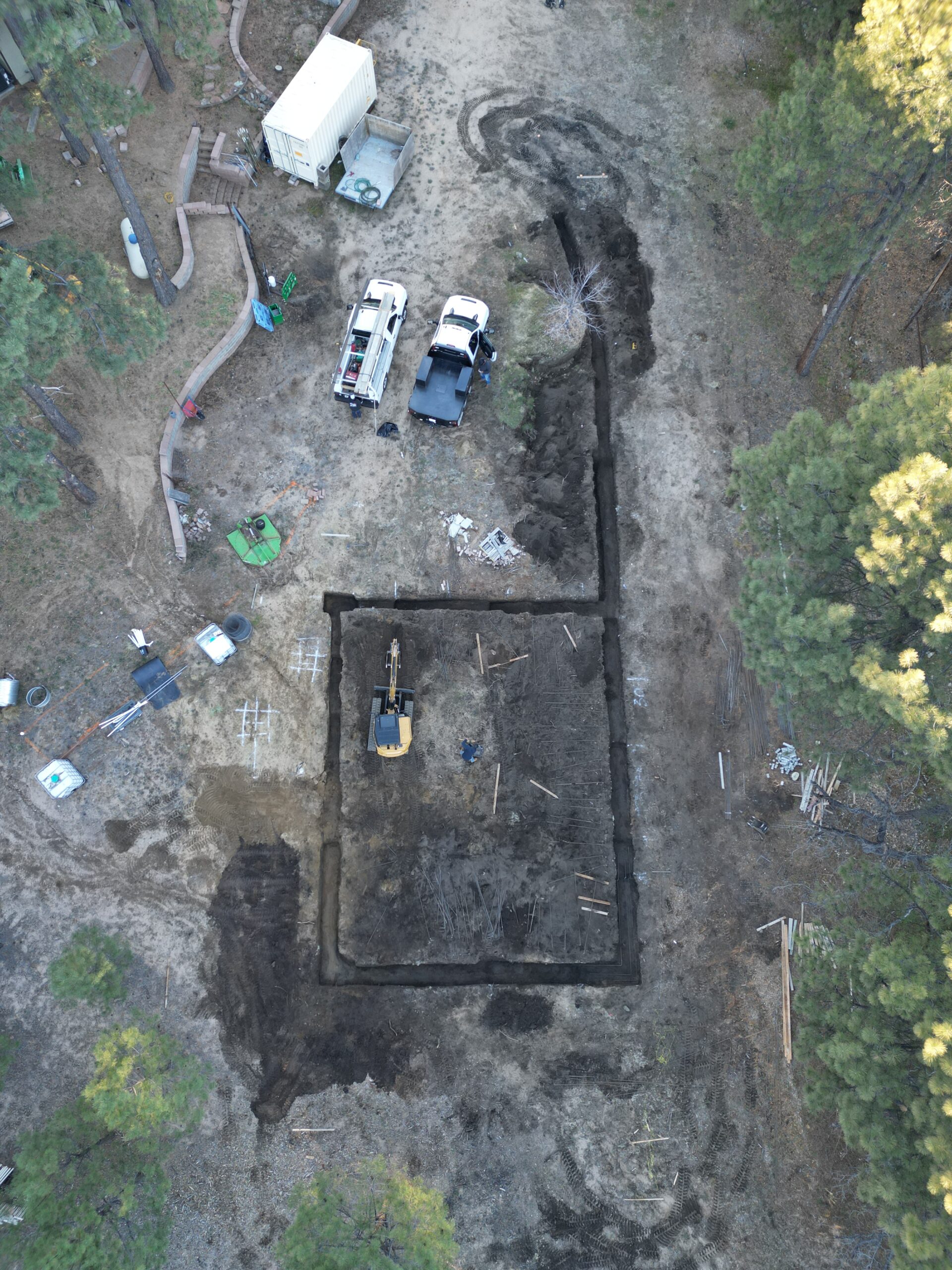 Aerial view concrete project Prescott AZ