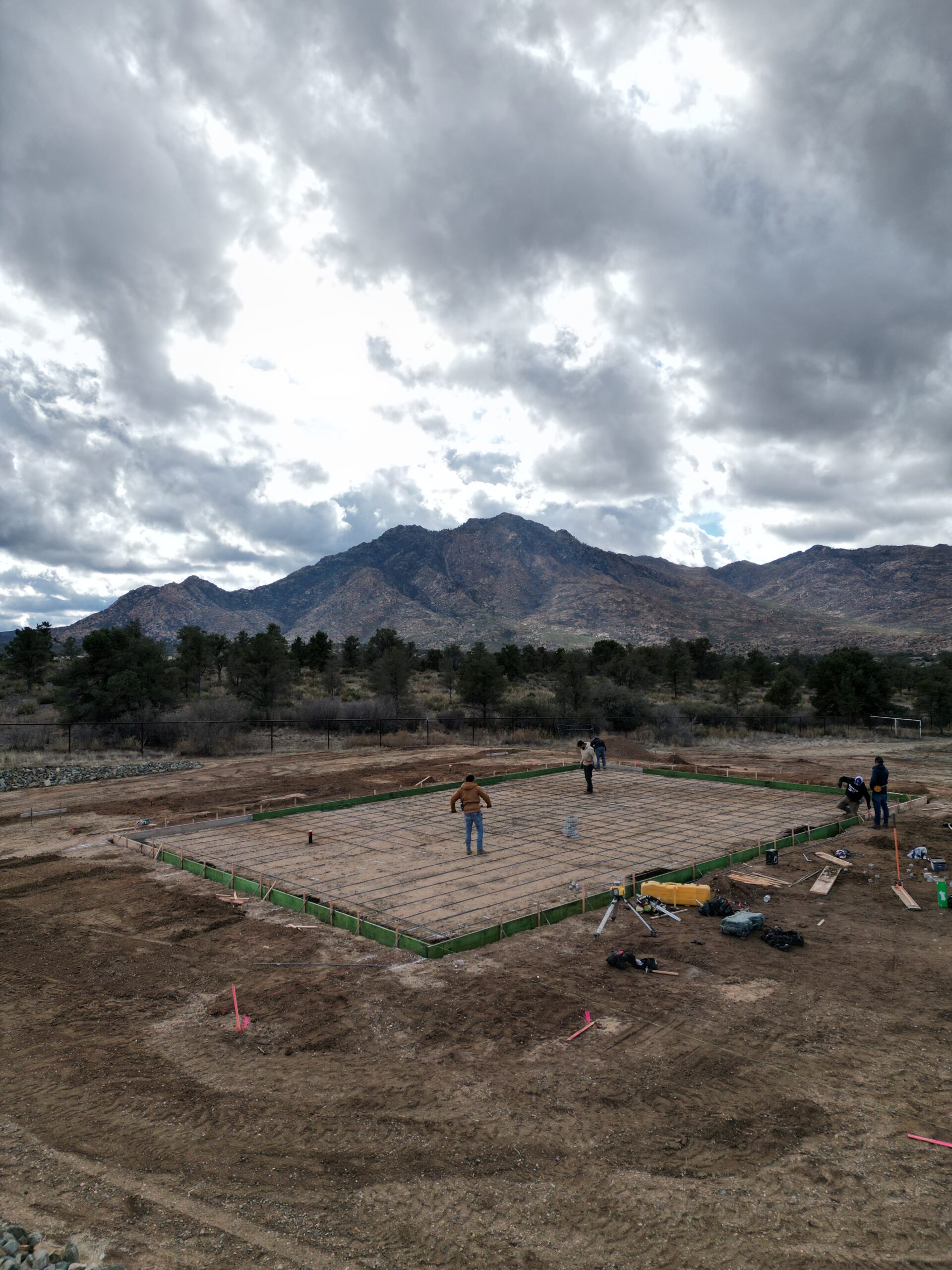 Aerial view concrete project Prescott AZ