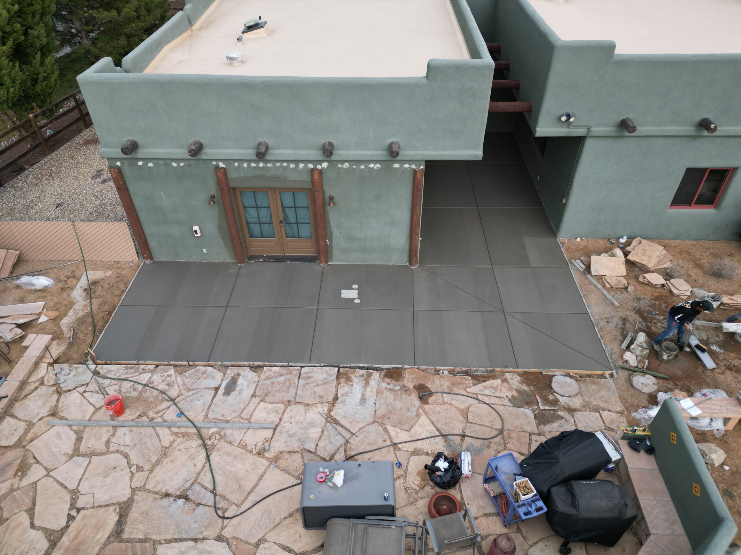 Aerial view concrete project Prescott AZ