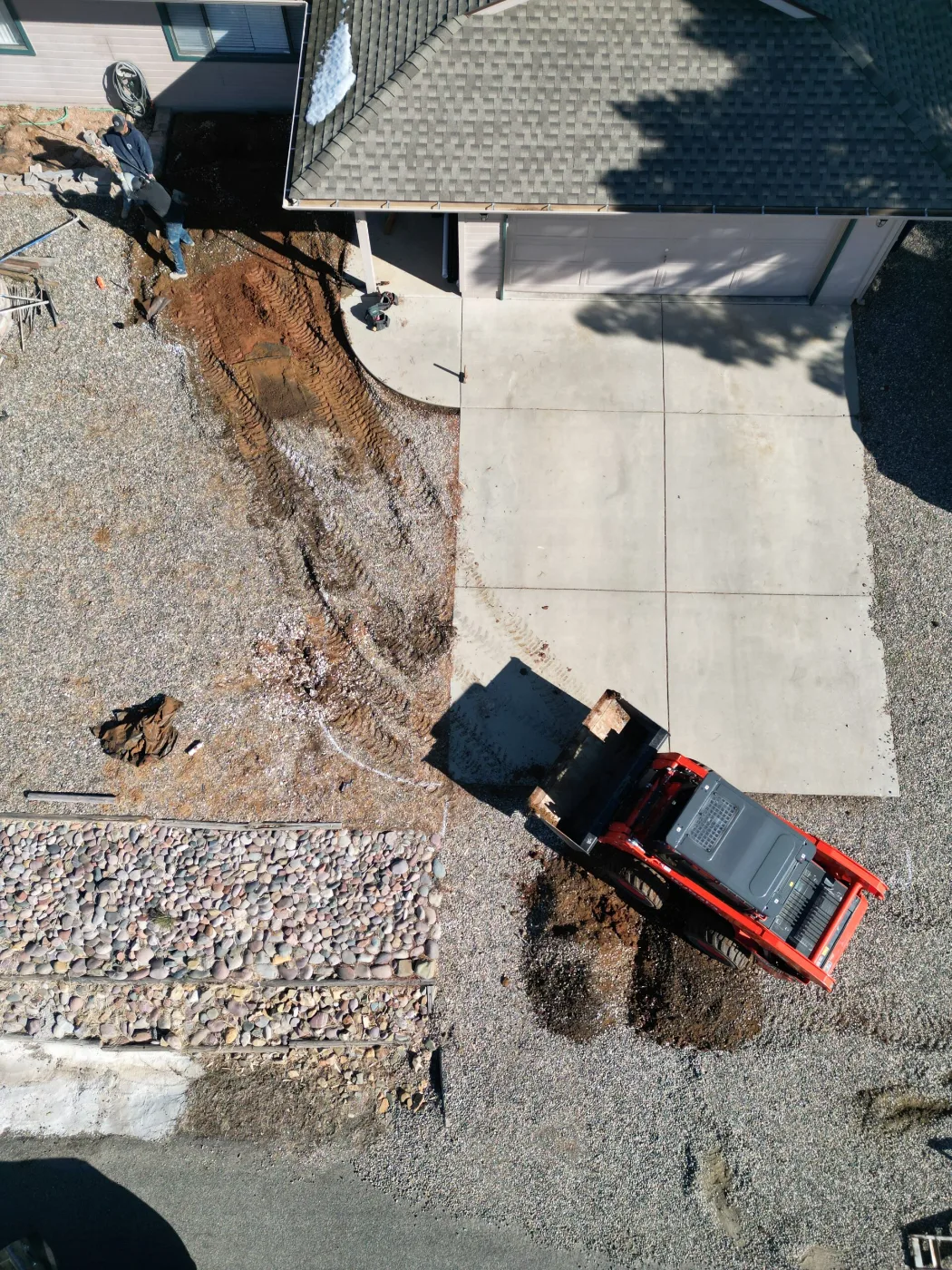 Aerial view concrete project Prescott AZ