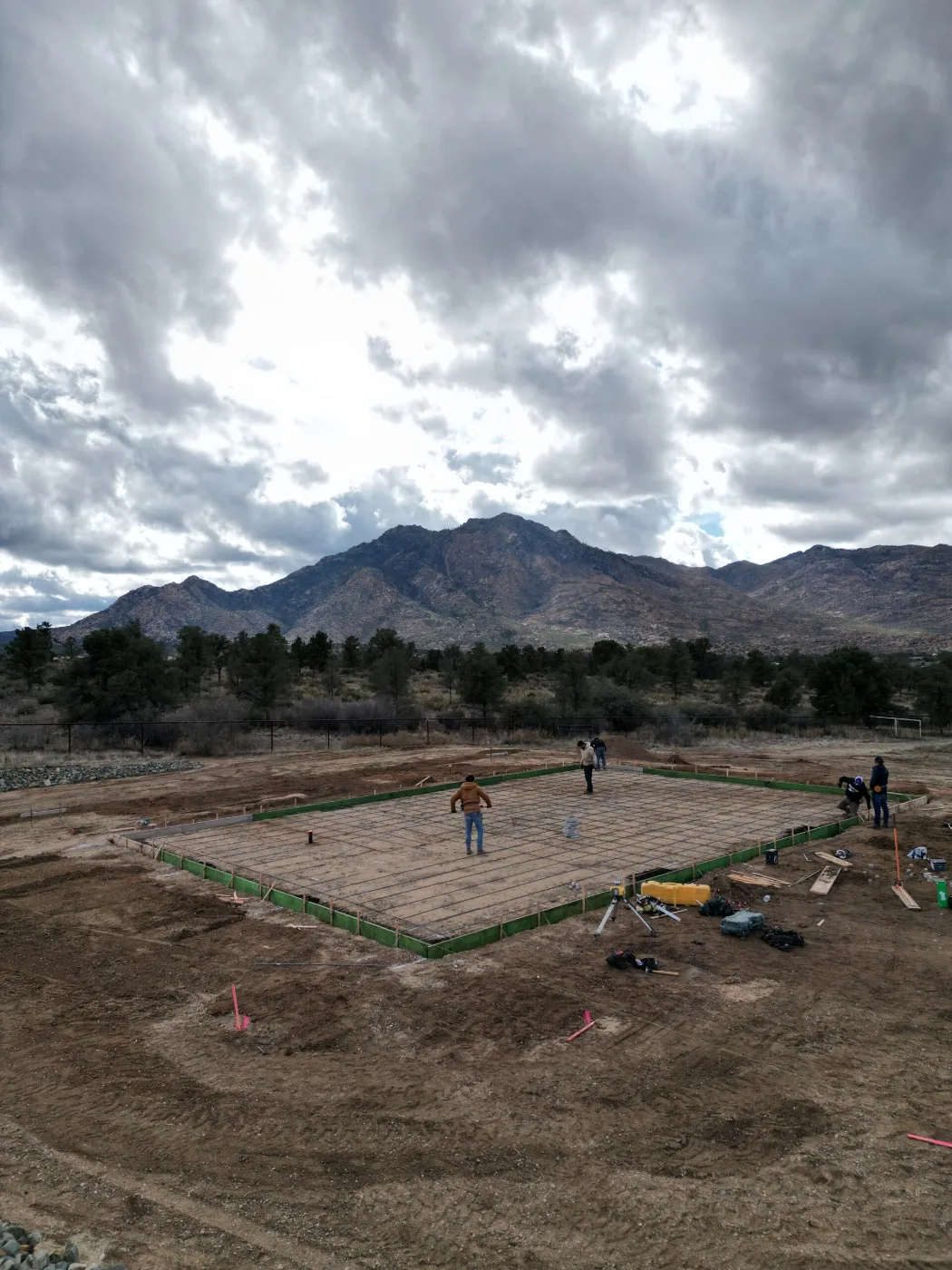 Aerial view concrete project Prescott AZ
