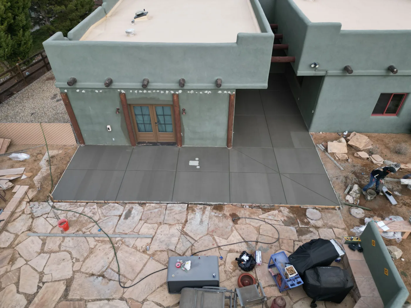 Aerial view concrete project Prescott AZ